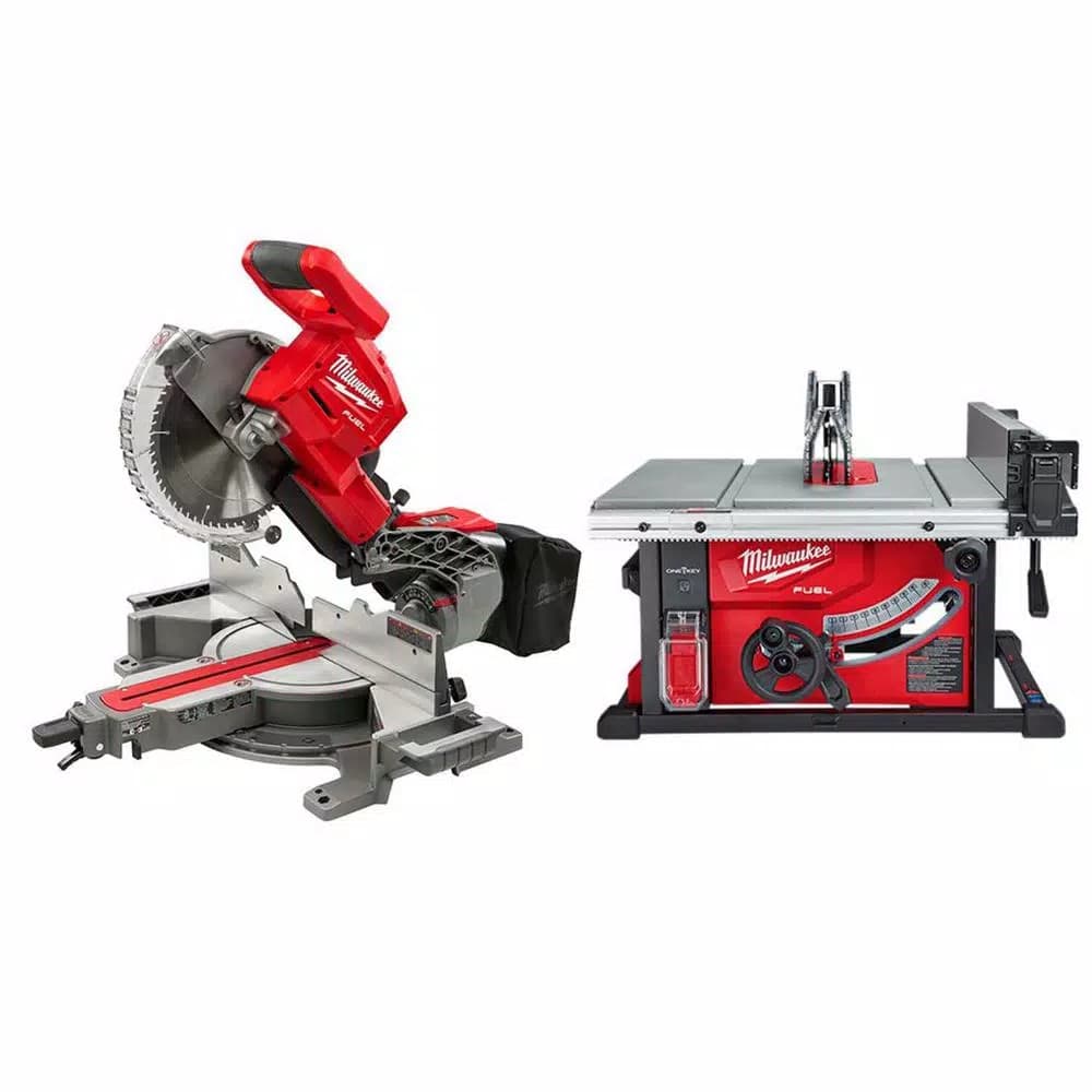 Milwaukee M18 FUEL 10 in. Dual Bevel Sliding Compound Miter Saw & 8-1/4 in. Table Saw Combo Kit