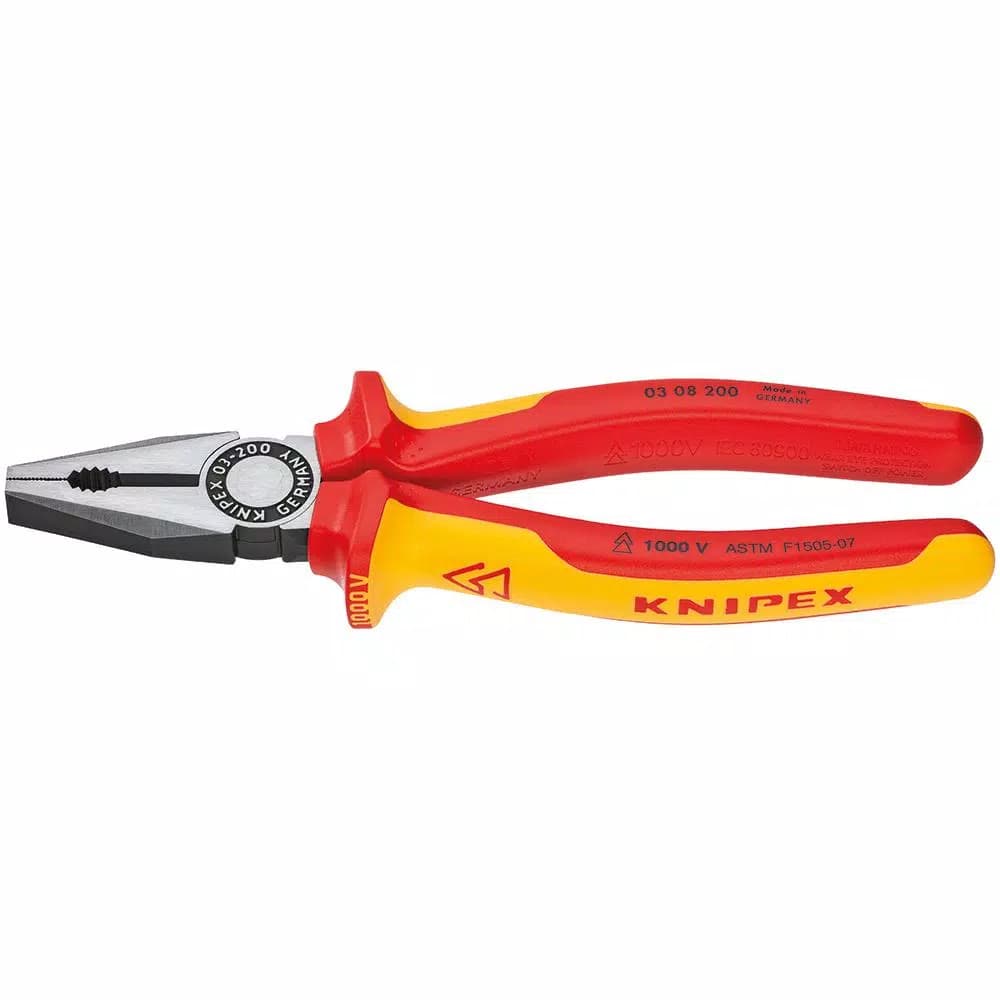 KNIPEX 8 in. Insulated Combination Pliers, 1000V Rated