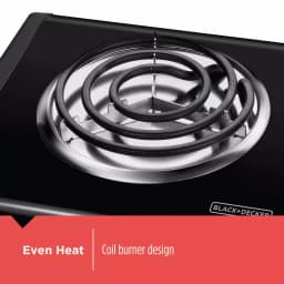 BLACK+DECKER 6 in. Single Burner Portable Hot Plate with Variable Temperature Control, Black thumbnail 5