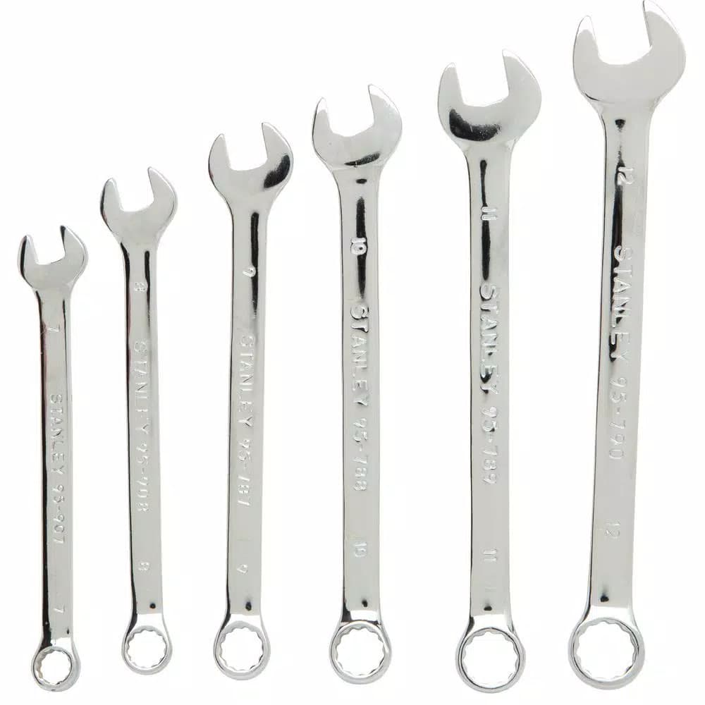 STANLEY 6-Piece Metric Combination Wrench Set, Chrome Vanadium Steel