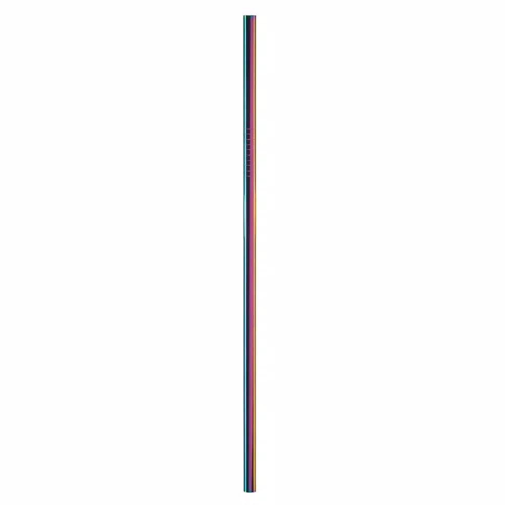 Unbranded Gforce Rainbow Stainless Steel Reusable Straw Set, 10-Pack with Cleaning Brushes