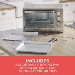 BLACK+DECKER 1500W 9-Slice Silver Toaster Oven with Rotisserie and Convection thumbnail 5