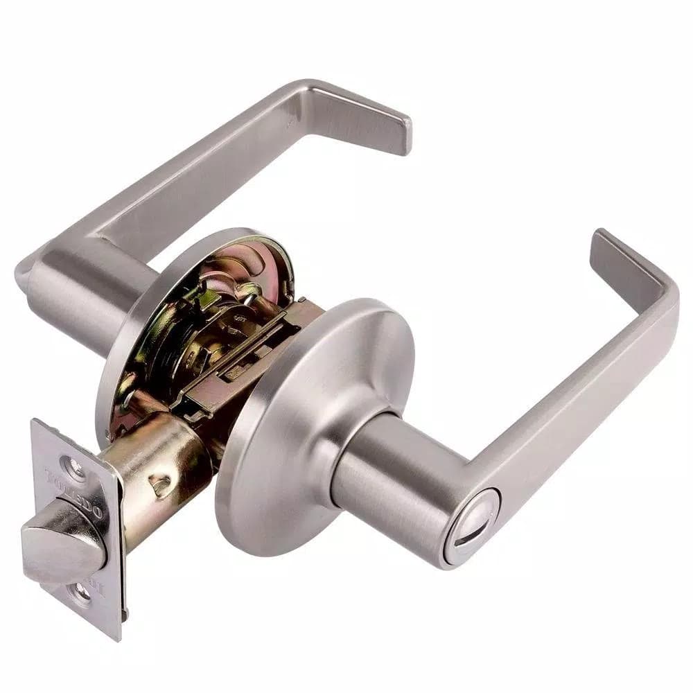 Toledo Fine Locks Segovia Unkeyed Interior Privacy Lever Set, Satin Nickel