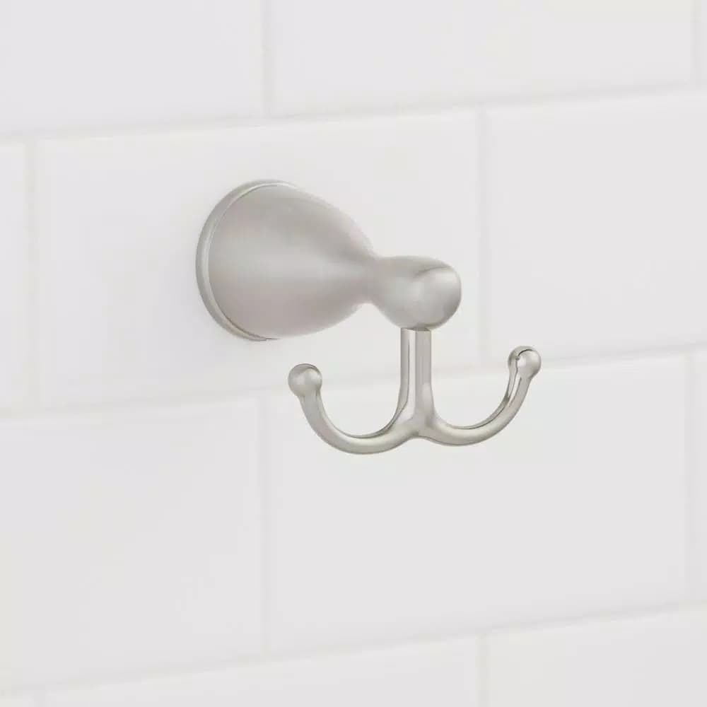 Glacier Bay Builders Double Robe Hook, Brushed Nickel
