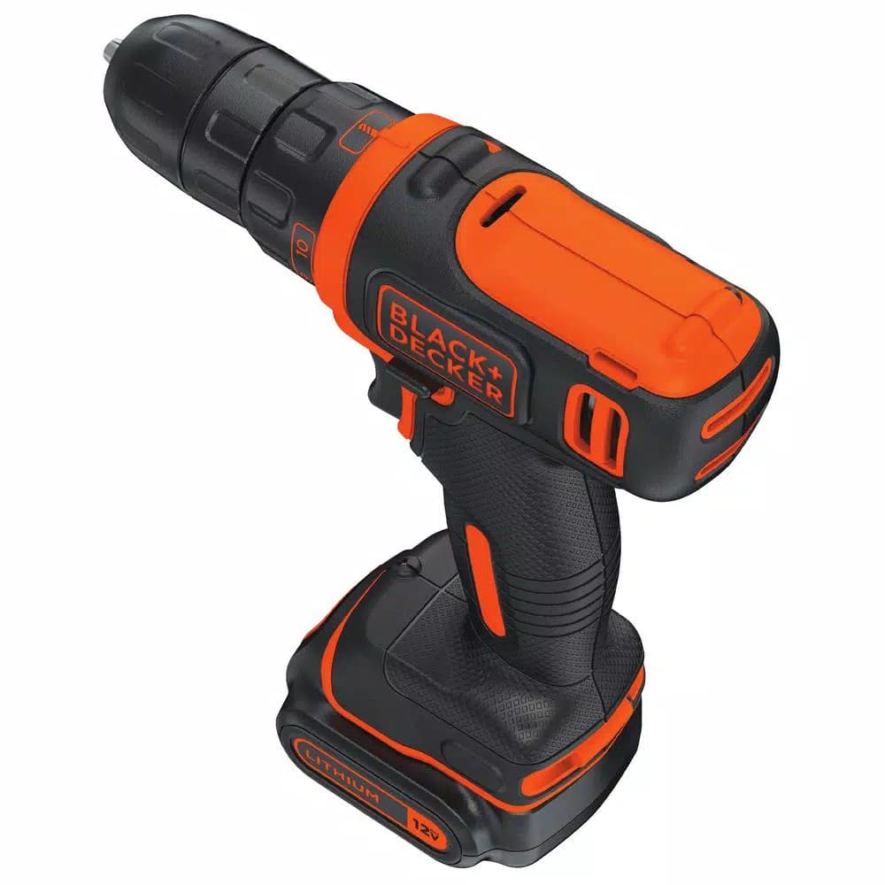 BLACK+DECKER 12V MAX Lithium-Ion Cordless 3/8 in. Drill Driver Kit with 1.5 Ah Battery and Charger