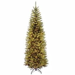 National Tree Company 7 ft. Kingswood Fir Pencil Artificial Christmas Tree with 300 Warm White Clear Lights thumbnail 1