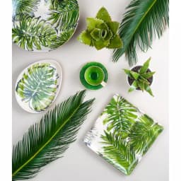 Abigails Palmetto Hand-Painted White Ceramic Square Serving Platter, 13-Inch thumbnail 3