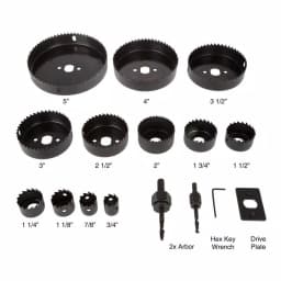 Stalwart 16-Piece Hole Saw Kit with Storage Case, Carbon Steel thumbnail 3
