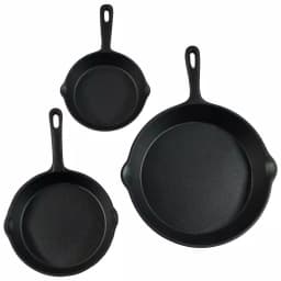 Sunnydaze Decor 3-Piece Cast Iron Skillet Set, Pre-Seasoned Black Cookware thumbnail 2