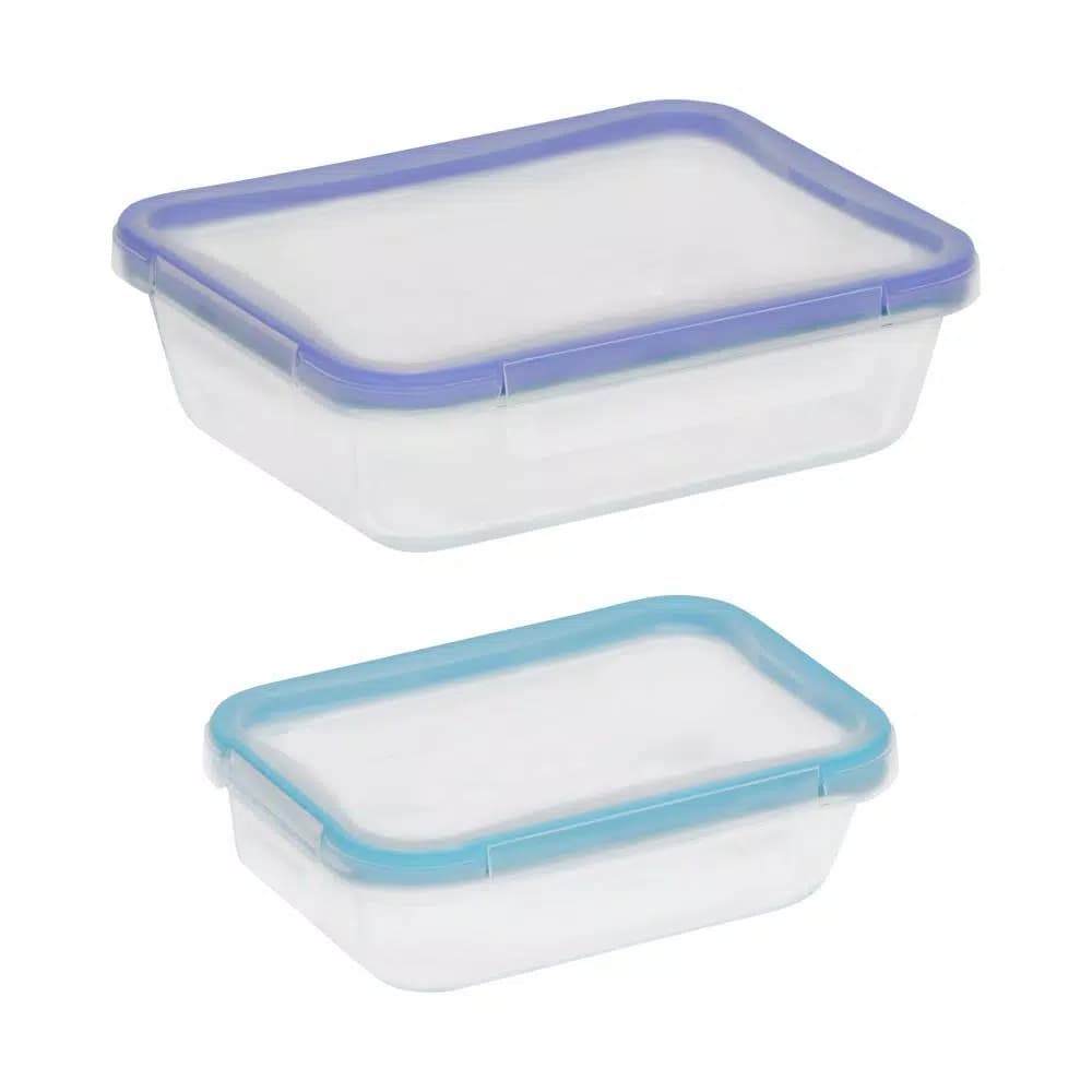 Snapware Pyrex Total Solutions 4-Piece Glass Rectangle Food Storage Set with Snapware Airtight Lids