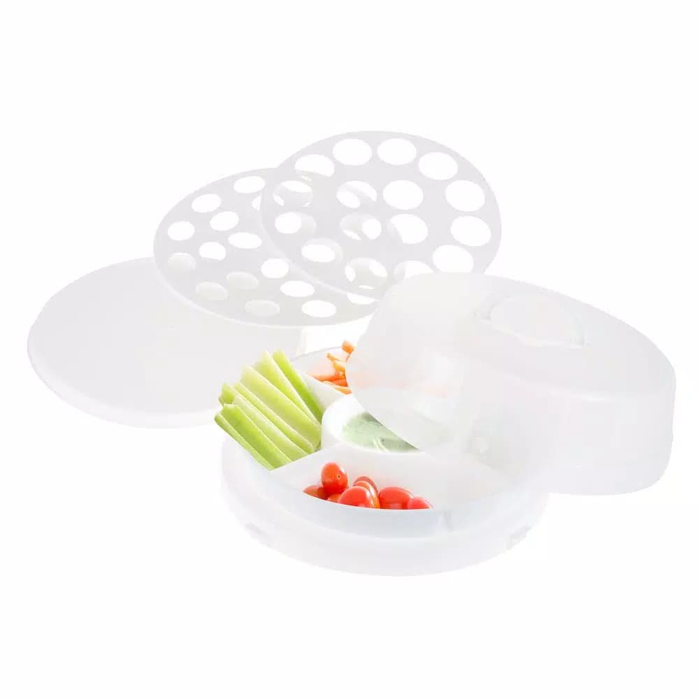Classic Cuisine 4-Piece Party Tray Travel Set with Locking Lid