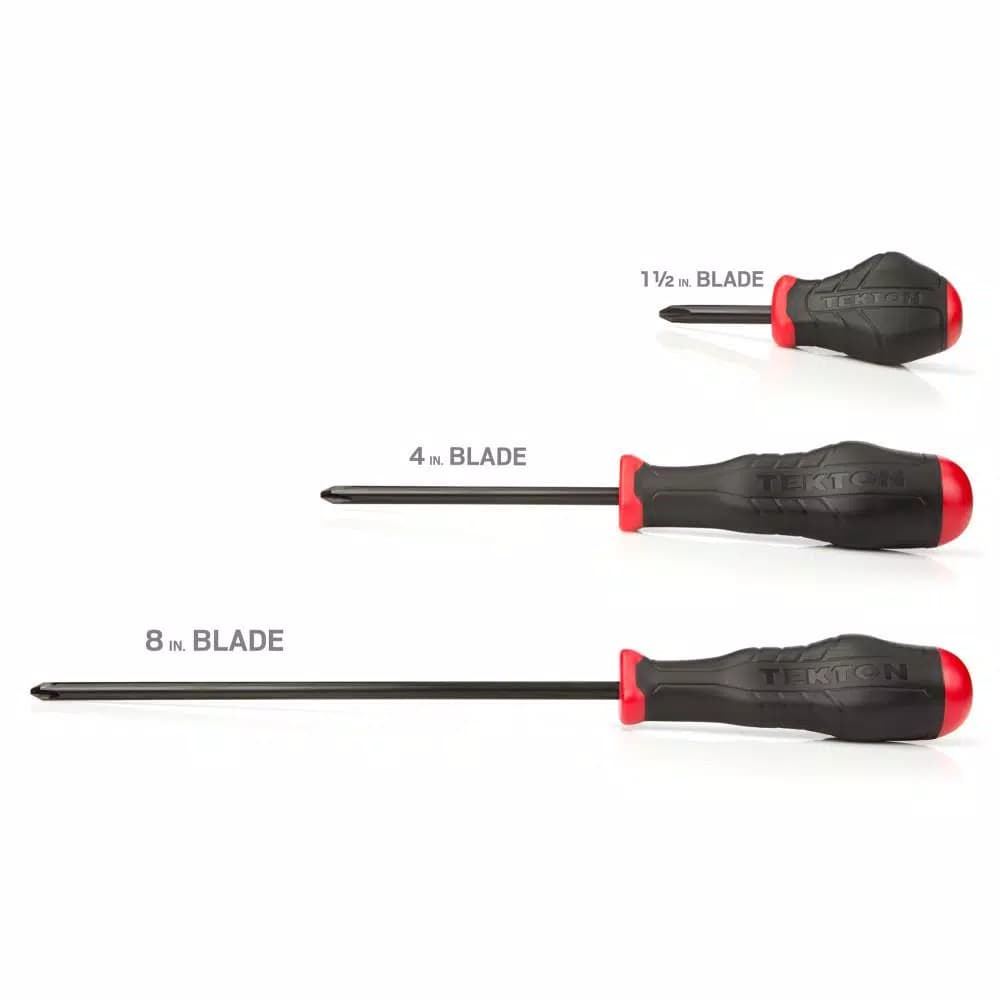 TEKTON 12-Piece Screwdriver Set with Three-Sided Torque Handles