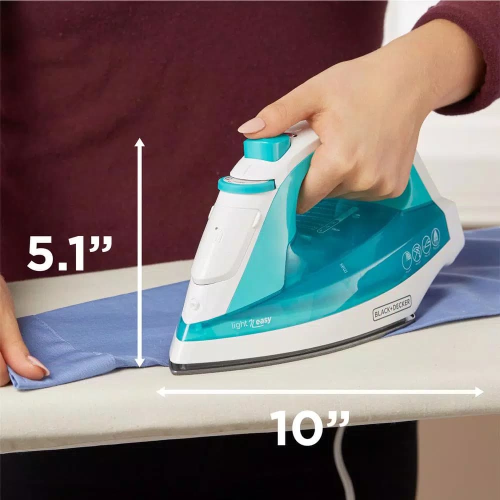 BLACK+DECKER Light 'N Easy Compact Steam Iron, 1200W, Teal