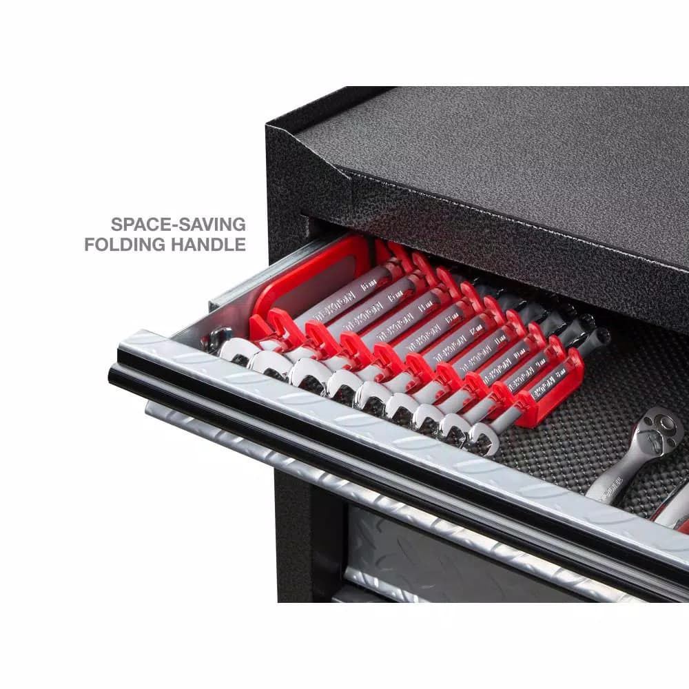 TEKTON 5 in. 9-Tool Store-and-Go Wrench Rack Keeper, Red