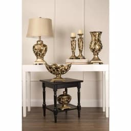 Unbranded 19.75 in. Odysseus Baroque Decorative Table Vase with Gold Floral Filigree, Deep Brown thumbnail 3