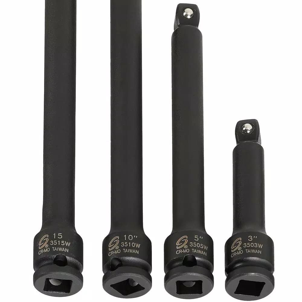 SUNEX TOOLS Sunex 3504 3/8 in. Wobble Drive Impact Extension Socket Set, 4-Piece