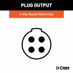 CURT 4-Way Round Female Connector Socket, Vehicle Side Trailer Wiring Kit thumbnail 2