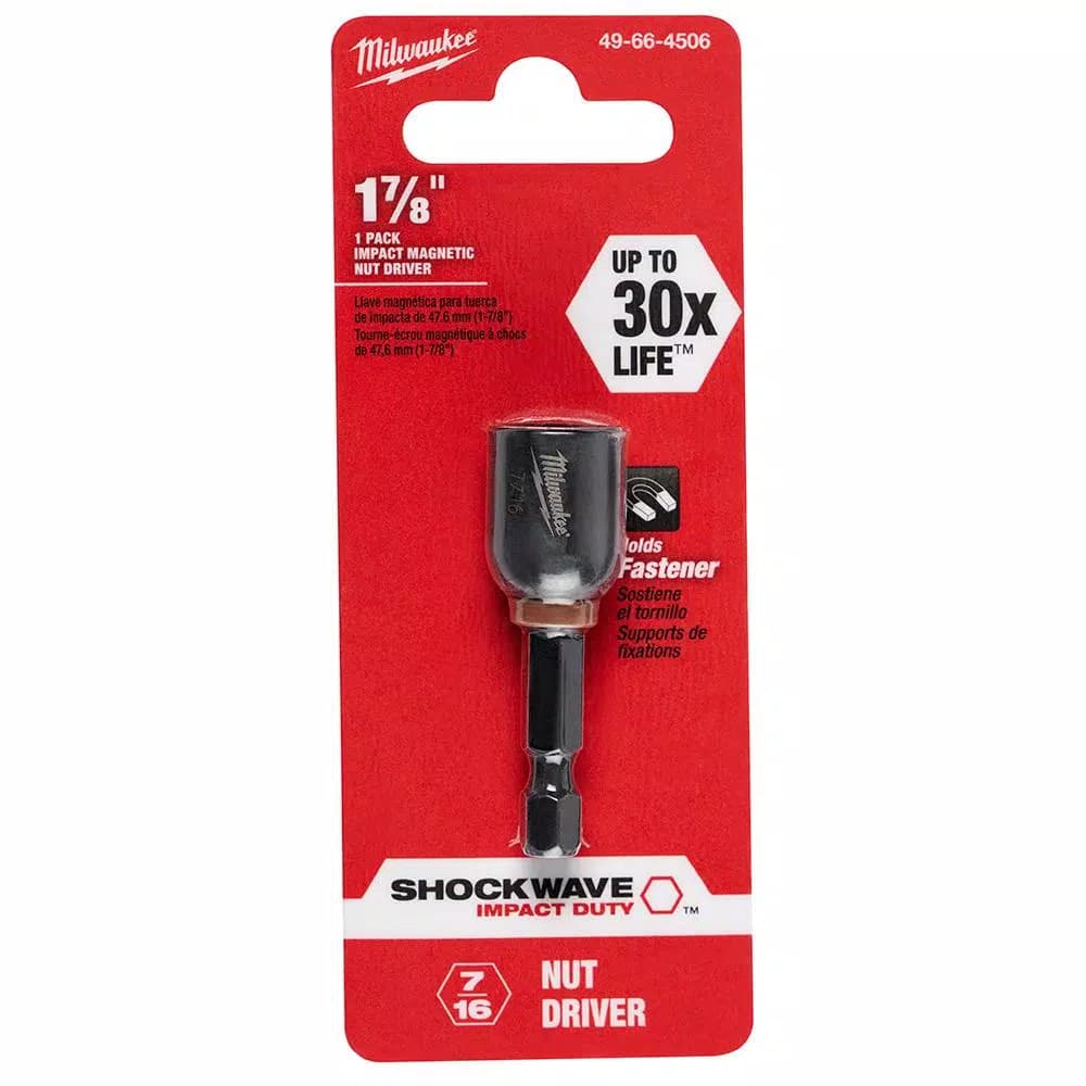Milwaukee SHOCKWAVE 7/16 in. x 1-7/8 in. Magnetic Nut Driver, Impact Duty