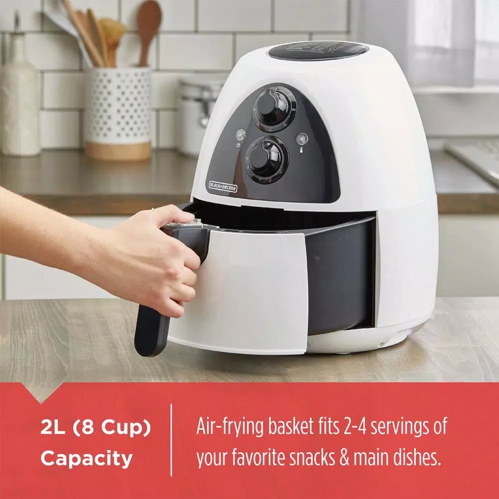 BLACK+DECKER PuriFry 2 Qt. Air Fryer, White
