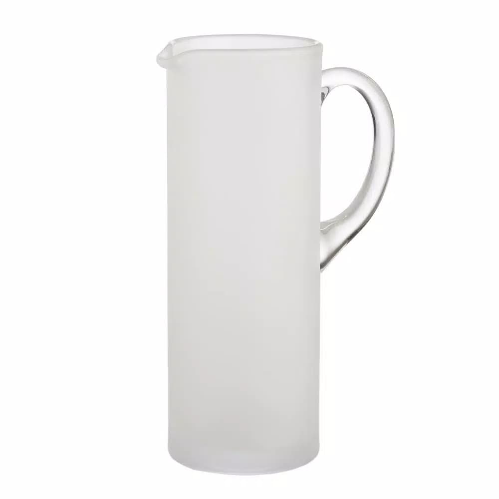Abigails White Night Frosted Martini Pitcher, 42 oz Glass Serving Pitcher