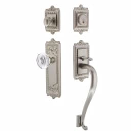 Nostalgic Warehouse Egg and Dart Satin Nickel Handleset with Crystal Knob thumbnail 1