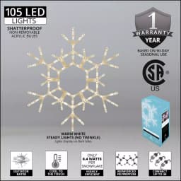 Kringle Traditions 36 in. 105-Light LED Warm White Folding Snowflake Decoration thumbnail 2