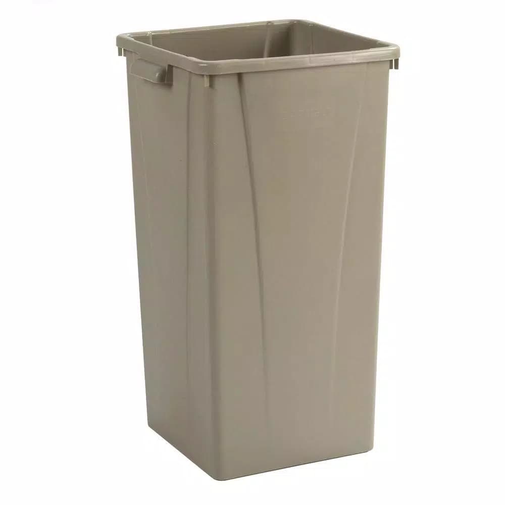 Carlisle Centurian 23 Gallon Beige Square Trash Can, Bulk 4-Case Pack