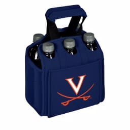 Picnic Time University of Virginia Cavaliers 6-Bottle Insulated Neoprene Beverage Carrier, Navy thumbnail 1