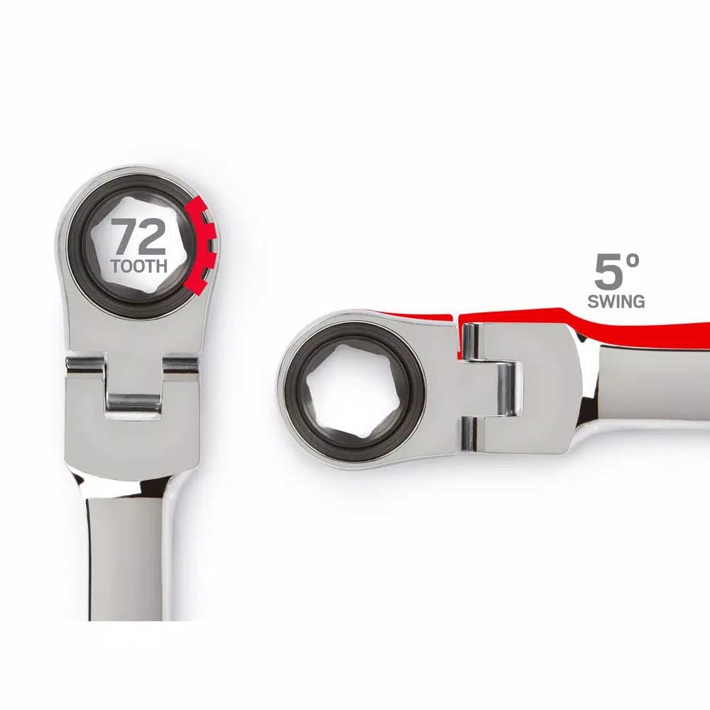 TEKTON 4-Piece Extra Long Flex-Head Ratcheting Box End Wrench Set, SAE