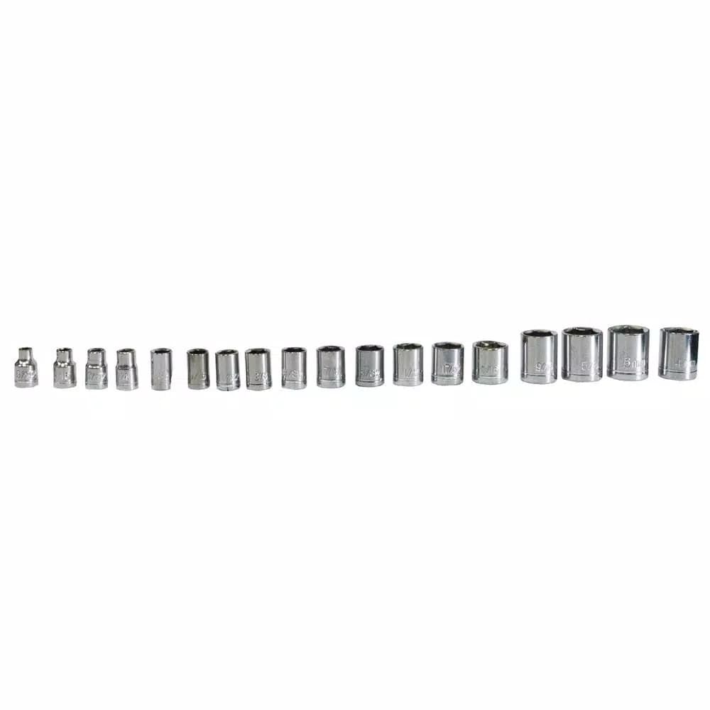 Best Value 40-Piece 1/4 in. and 3/8 in. Ratchet & Socket Set, SAE and Metric, High Carbon Steel