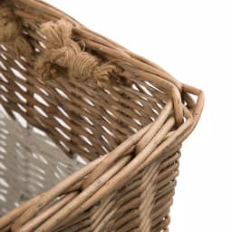 Glitzhome Natural White Square Wicker Willow Baskets, Set of 3 with Rope Handles thumbnail 4
