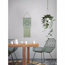 Unbranded Marmont Hill Light Green Macrame Wall Tapestry - Hand Woven Cotton Wall Hanging thumbnail 1