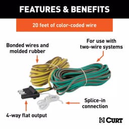 CURT 4-Way Flat Trailer Connector Kit with 20' Color-Coded Wires thumbnail 6