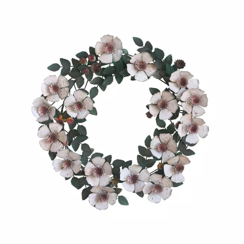3R Studios Bungalow Lane 19 in. Hand Painted Tole Metal Flower Wreath, Multi-Colored