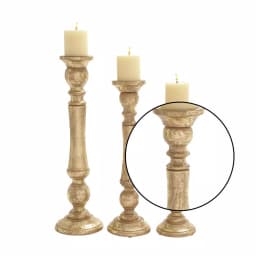 LITTON LANE Golden Mango Wood Candle Holder Set, Set of 3, Distressed Gold Finish thumbnail 5