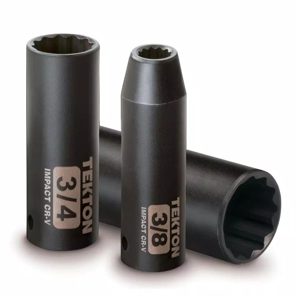 TEKTON 14-Piece 1/2 in. Drive 12-Point Deep Impact Socket Set, SAE 3/8-1-1/4 in.