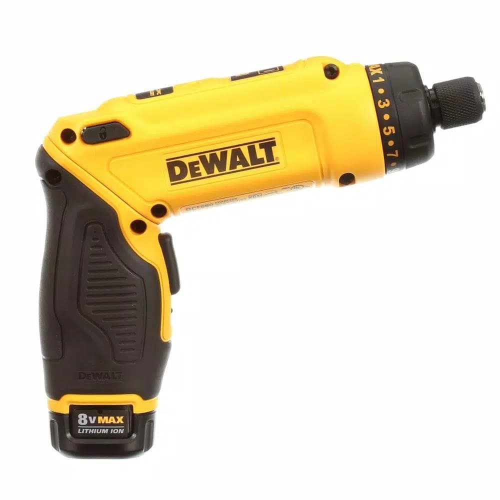 DEWALT 8V MAX Cordless Gyroscopic Screwdriver Kit with 2 1.0 Ah Batteries, Charger & Bag