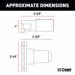 CURT 6-Way Round Trailer Connector Plug & Socket Kit thumbnail 6
