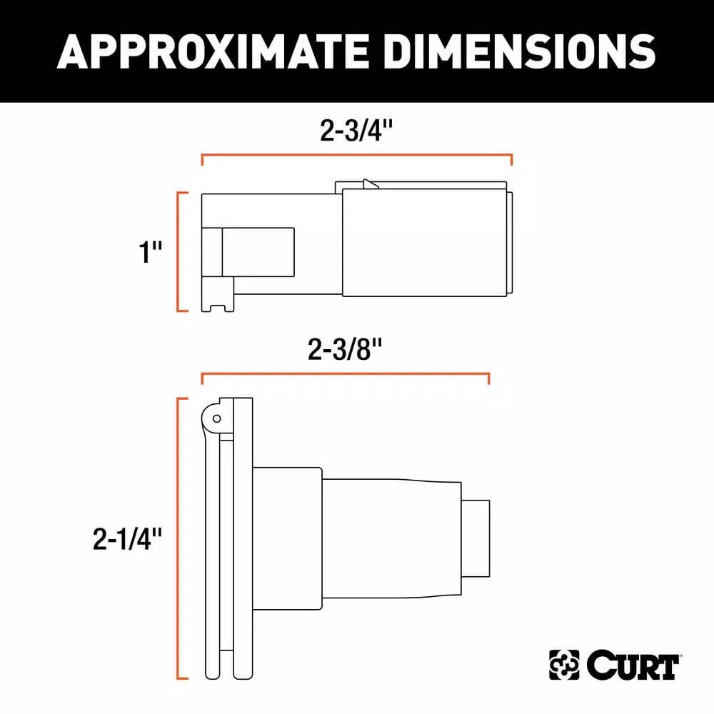 CURT 6-Way Round Trailer Connector Plug & Socket Kit