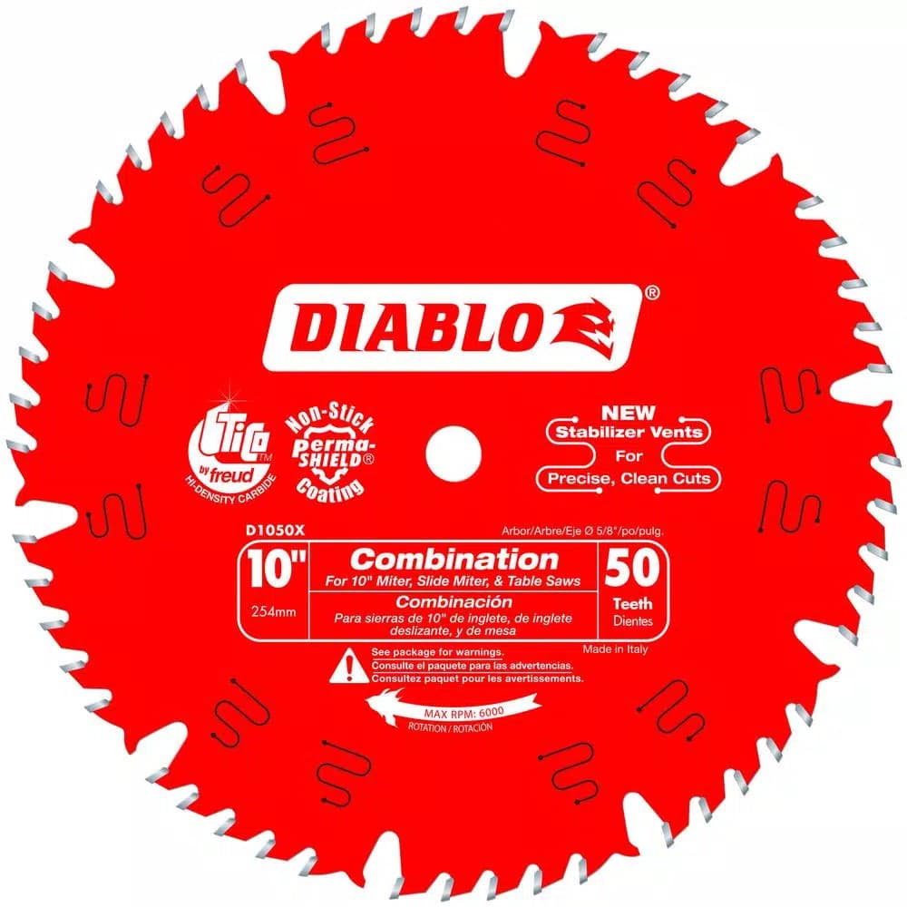 Diablo 10 in. x 50-Teeth Combination Carbide Circular Saw Blade