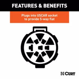 CURT 5-Way Flat Replacement OE Socket, Plugs into USCAR Vehicle Socket thumbnail 2