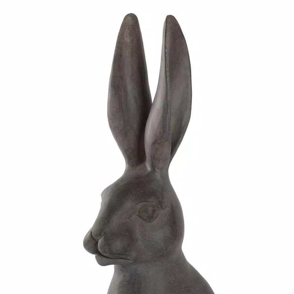 3R Studios 21 in. Grey Bunny Ceramic Message Board Statue - Farmhouse Decorative Sculpture