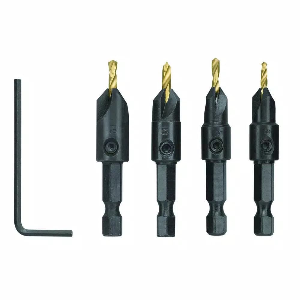 RYOBI SpeedLoad+ 5-Piece Power Groove Countersink Set with Titanium-Coated Bits