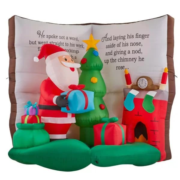 Airblown 6.56 ft. Inflatable Santa in Story Book Scene Christmas Decoration