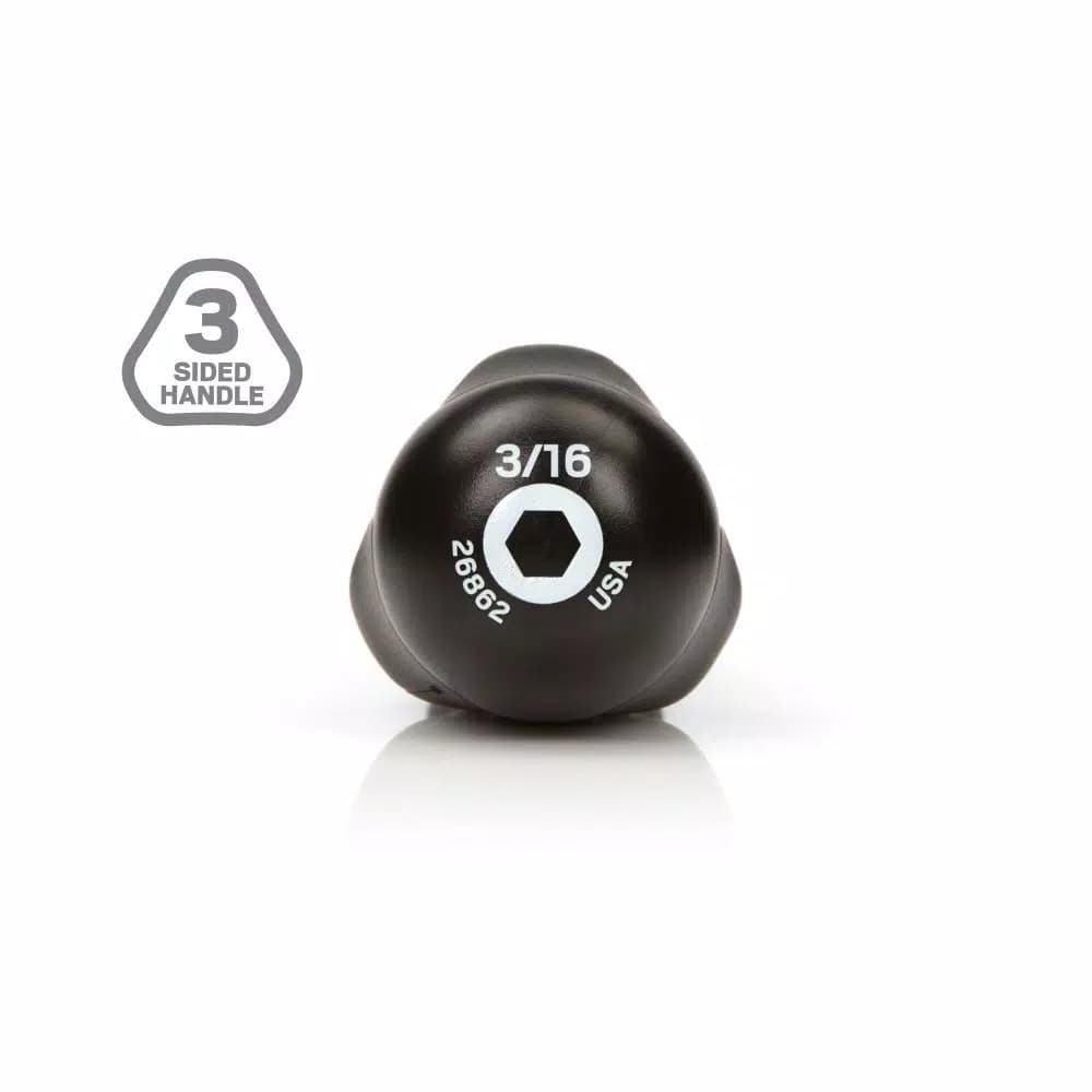 TEKTON 3/16 in. Nut Driver with Patented Three-Sided Handle
