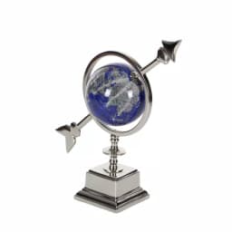 LITTON LANE Modern Reflections 14 in. Blue and Silver Decorative Aluminum and PVC Globe thumbnail 2