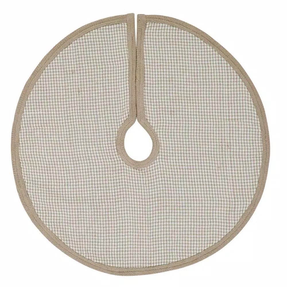 VHC Brands 21 in. Pearlescent Natural Tan Coastal Christmas Mini Tree Skirt