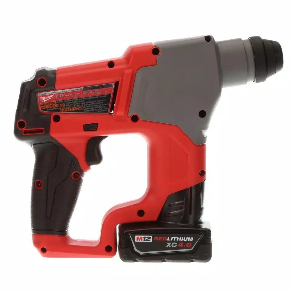 Milwaukee M12 FUEL 12V SDS-Plus Brushless Cordless Rotary Hammer Kit with (2) 4.0 Ah Batteries & Case