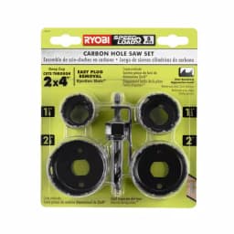 RYOBI 5-Piece Carbon Hole Saw Set for Wood Drilling thumbnail 1