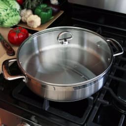 Chantal Induction 21 Steel 5 Qt. Stainless Steel Saute Pan with Glass Lid, Brushed Stainless Steel thumbnail 2